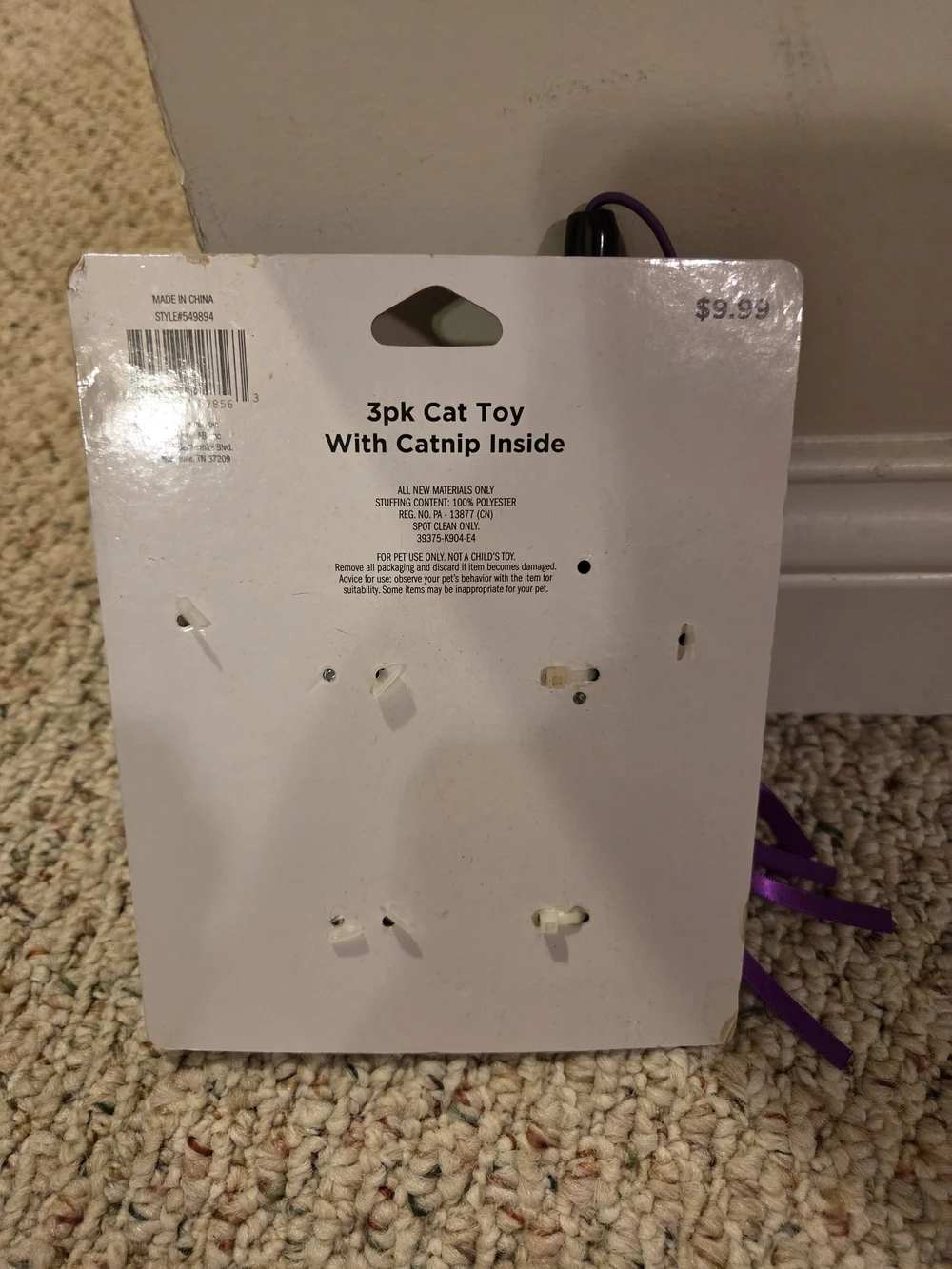 Celebrations Halloween Cat Wand Toy - Black, White & Gold